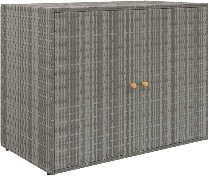 Garden Storage Cabinet Outside Deck Storage Box Outdoor Patio Storage Backyard Storage Box Furniture Storage Box Gray 39.4"x21.9"x31.5" Poly Rattan