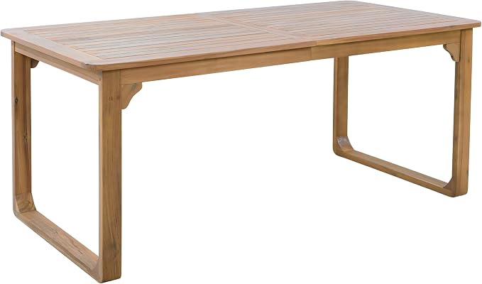 Christopher Knight Home Trazy Acacia Wood Outdoor Dining Set for 4, Patio Dining Table Set for 4, Outdoor Dining Table and Sled Base, Dining Chairs with Cushion + Rope Backrest, Teak + Brown + Beige