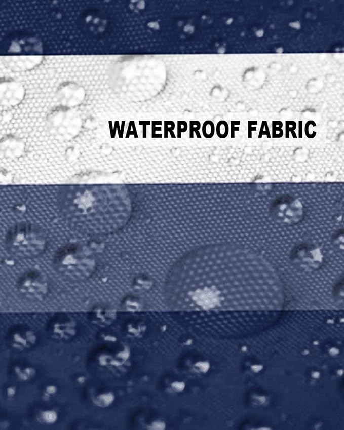 Pack of 2 Navy Blue Stripes Outdoor Pillow Waterproof Covers 18x18 inch, Geometric Pattern Polyester Throw Pillow Covers Garden Cushion Decorative Case for Patio Couch Decoration
