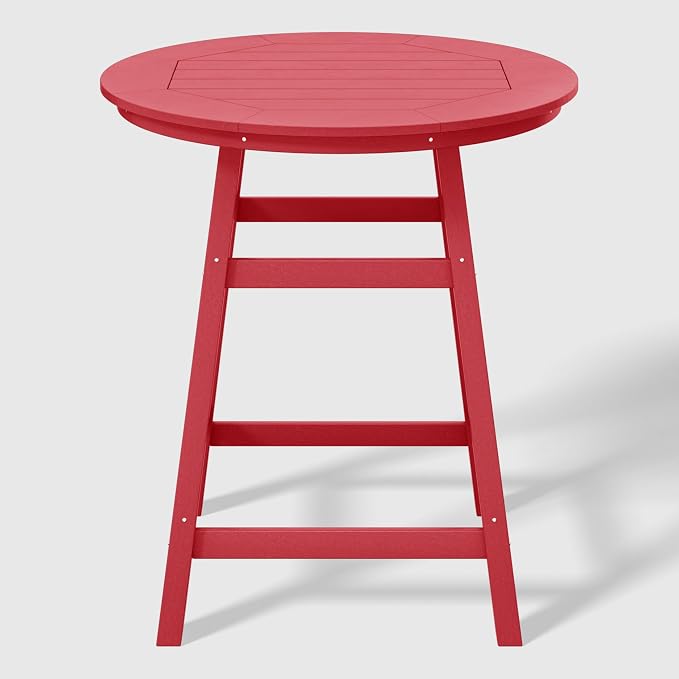 WestinTrends Malibu 5-Piece HDPE Outdoor Patio Dining Bar Bistro Table Set with Counter High Round Bar Stools