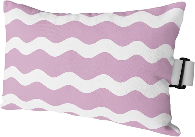 Outdoor Pillows Covers with Inserts Pink Sea Wave Ripple Waterproof Recliner Pillow with Adjustable Strap Throw Pillows for Patio Furniture Pool Lounge Chair, 11x16 inch, 1PCS