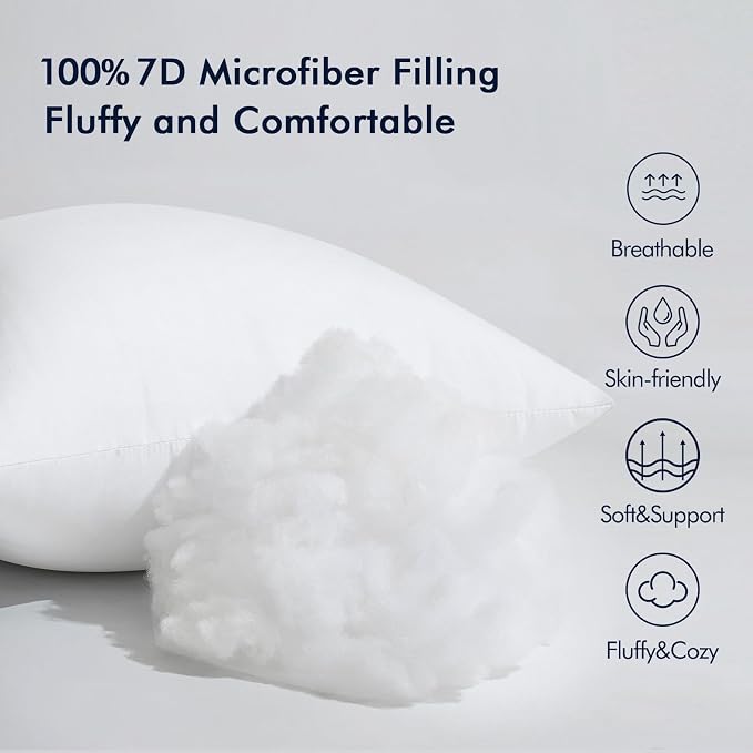 MIULEE Pack of 2 Waterproof Pillow Inserts Bundle Pack of 2 Outdoor Pillow Covers Black 12x20 Inch