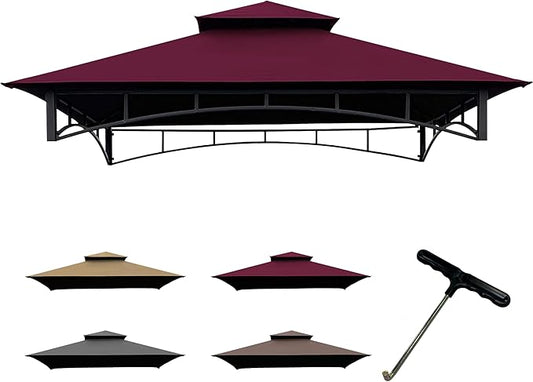 Coastshade Replacement Gill Gazebo BBQ Canopy Top for Model #L-GG001PST-F,8x5 Gazebo Grill Canopy BBQ Gazebos Top Only(Burgundy)
