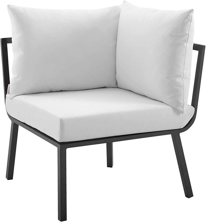 Casafoyer Riverside 5 Piece Outdoor Patio Aluminum Set in Gray White