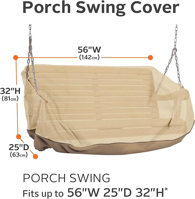 Classic Accessories Veranda Water-Resistant 56 Inch Porch Swing Cover, Patio Furniture Covers