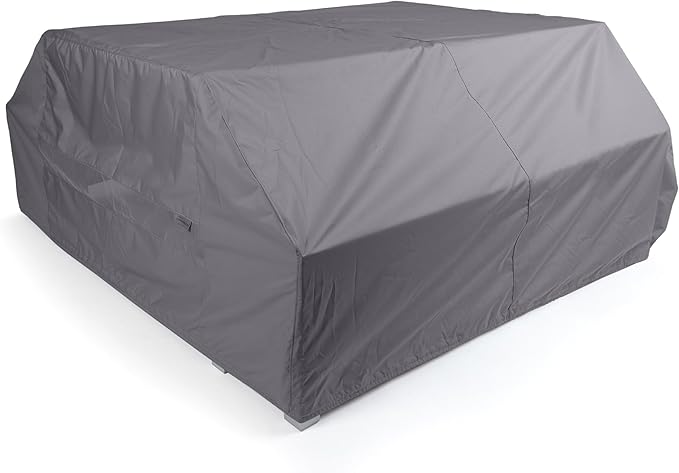 Covermates Elite Outdoor Picnic Table Cover – All-Weather Water-Resistant Polyester, Mesh Ventilation, Adjustable Drawcord & Buckle Straps for Patio Furniture Protection, 76W x 62D x 32H, Charcoal