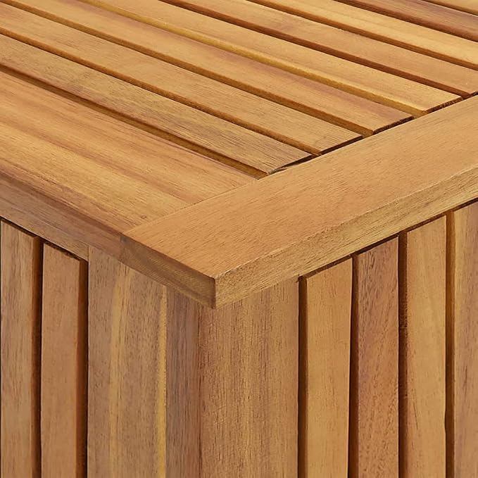 Solid Wood Patio Storage Box Outdoor Storage Bench, Solid Acacia Wood Deck Box, Wooden Outdoor Storage Organization Box with Liftable Top for Garden,Patio,Backyard, 23.6"x19.7"x22.8"