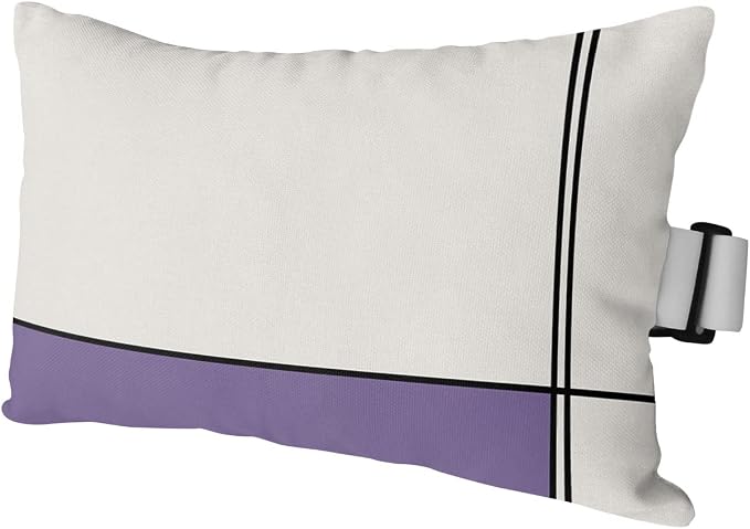 Outdoor Pillows Covers with Inserts Abstract Gemoetric Art Purple Color Block Waterproof Recliner Pillow with Adjustable Strap Throw Pillows for Patio Furniture Pool Lounge Chair, 12x20 inch, 1PCS