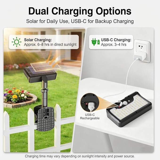 iMaihom Clip On Solar Lights Outdoor with Motion Sensor, 92 LED 600LM Solar Fence Lights, Warm/Neutral/Cool White, 360° Adjustable, IP65 Waterproof Security Light for Deck, Gutter, Porch (1, Brown)