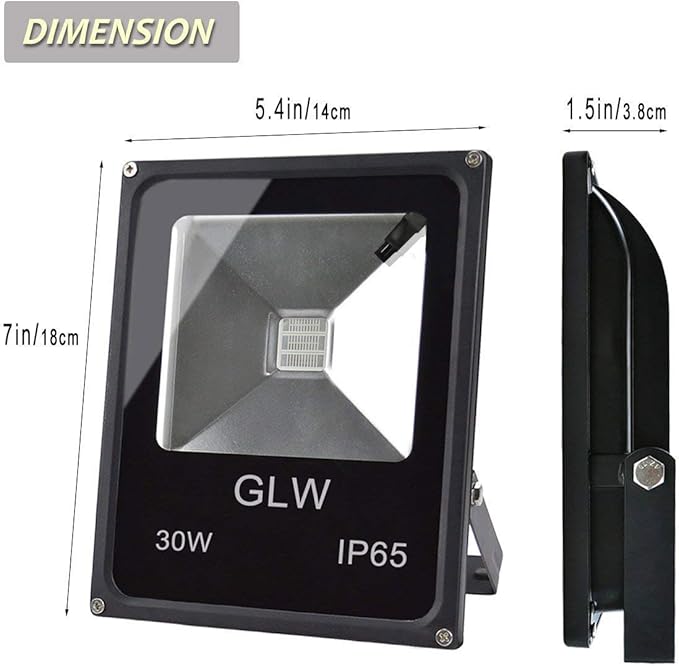 30W RGB LED Flood Light Remote Control Outdoor Landscape Lighting IP65 Waterproof 16 Colors Changing 4 Mode Security Light for Garden,Lawn,Yard (2 Pack)
