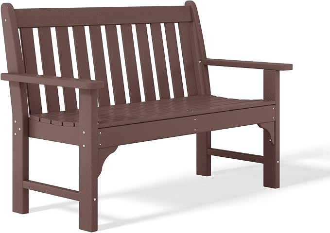 WestinTrends Malibu 3-Piece HDPE Outdoor Patio Furniture Couch and Coffee Table Set, Dark Brown