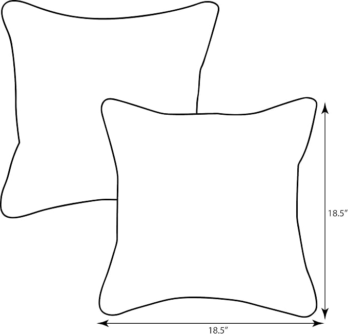 Pillow Perfect Outdoor/Indoor Herringbone Night Throw Pillows, 18.5" x 18.5", Black, 2 Pack