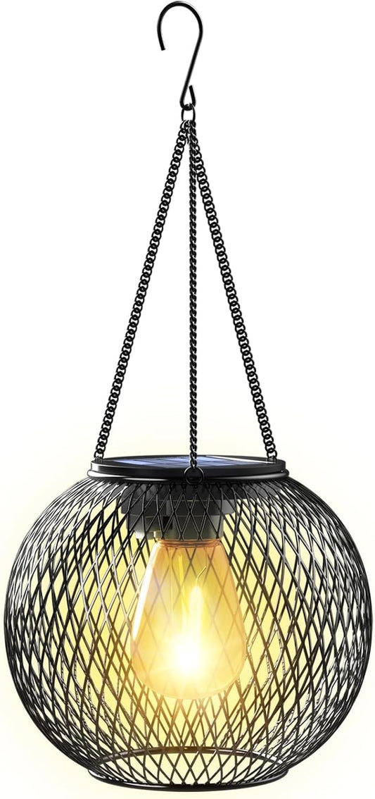 Solar Lantern Outdoor Waterproof, KagoLing Upgraded Hanging Solar Lights Outdoor Garden Decorations Lighting Solar Powered Waterproof Tree Lantern for Garden Yard Patio Pathway,1Pack | Hanging Solar Lights Outdoor Garden Decorations Lighting Solar Powe...