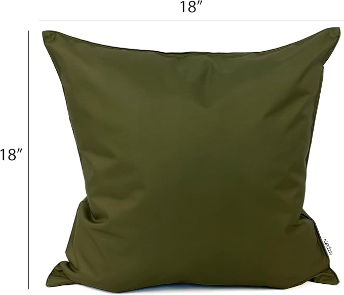 Pack of 2 Outdoor 20''x20'' Waterproof Olive Green Throw Pillow Covers Decorative Square Patio Pillows for Patio Furniture (Martini Olive)