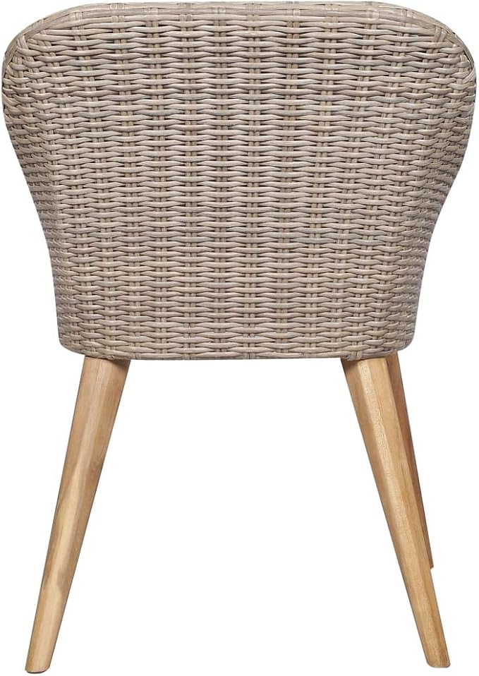 9 Piece Patio Dining Set, Outdoor Wicker Rattan Table and 8 Chairs with Soft Cushions for Garden, Backyard, Deck, and Poolside Furniture, Brown