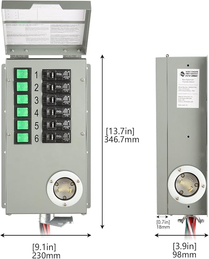 Nature's Generator Lithium 3600 Platinum PE,1 x Lithium 3600 + 1 x Pod + 4x 100w Panels + 6 Circuit Transfer Switch + 50' Cable