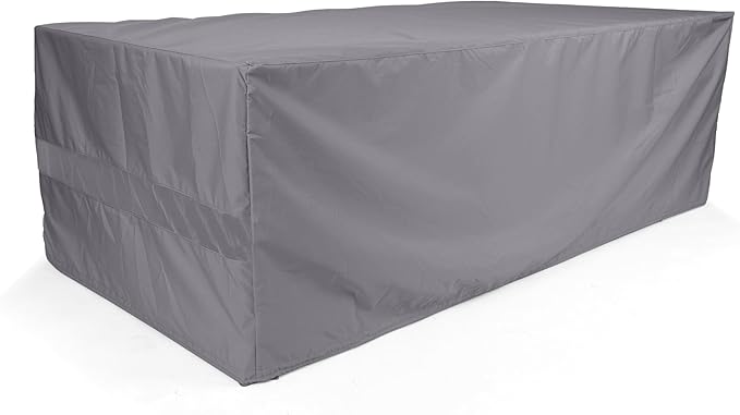 Covermates Elite Outdoor Rectangular Dining Table Cover – All-Weather Water-Resistant Polyester, Mesh Ventilation, Drawcord & Buckle Straps for Patio Furniture, Full Table 104W x 38D x 30H, Charcoal