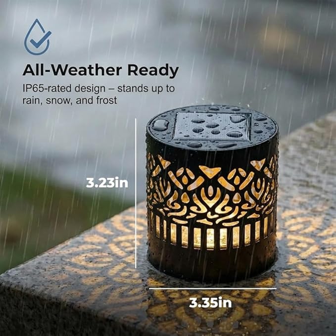 Decorative Solar Mandala Lights, Metal Solar Powered Outdoor Wall Lights Solar Powered Deck Step Stair Lights, Waterproof Mandalas Fence Light for Garden Post Patio Backyard Yard Decor (4, Mandala)