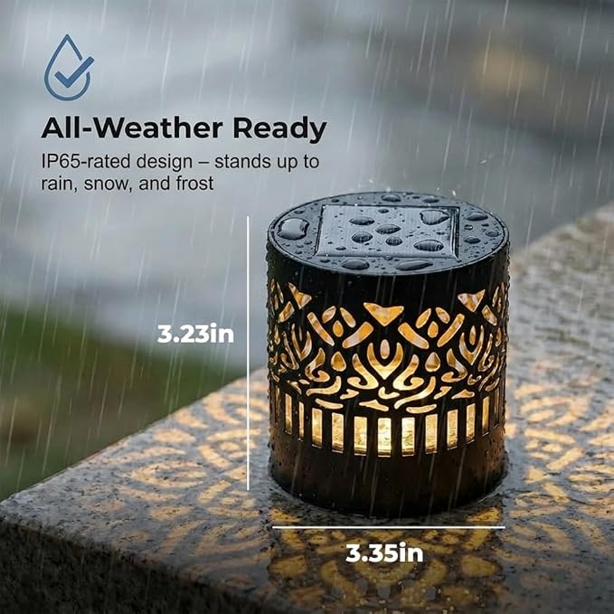 Decorative Solar Mandala Lights, Metal Solar Powered Outdoor Wall Lights Solar Powered Deck Step Stair Light, Waterproof Mandalas Fence Light for Garden Yard Backyard Post Patio Decor (4, Sunflower)