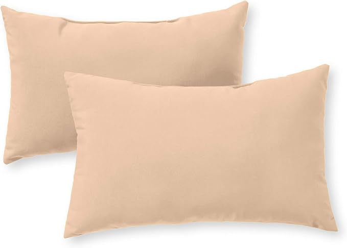 Greendale Home Fashions 2-Pack Outdoor 19x12 inch Rectangle Decorative Throw Pillow, Sanddollar