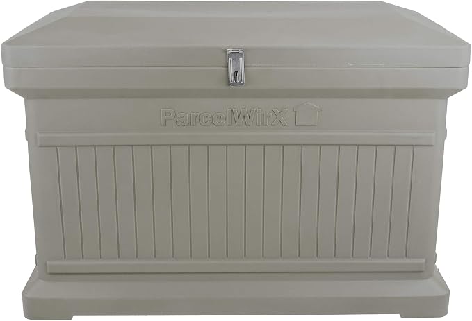 RTS Home Accents Parcelwirx Premium Horizontal Storage Cabinet/Package Delivery Drop Box with Hinged Lid, Prestige Pewter