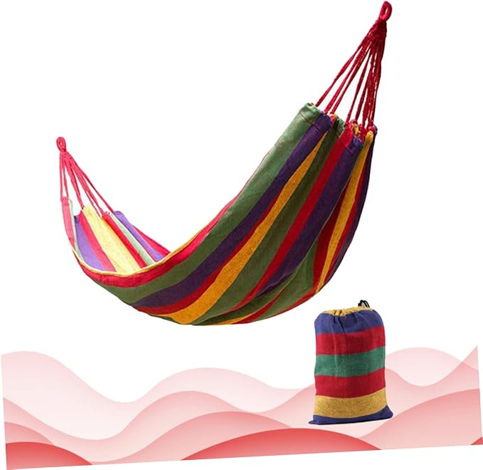 BESPORTBLE Thickened Canvas Swing Hammock for People Outdoor Camping Hammock Ropes Lightweight Easy to Carry
