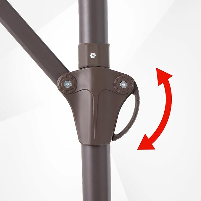 10FT Patio Umbrella, Outdoor Offset Cantilever Umbrella with Sturdy 8 Ribs and Reinforced Base, Easy Tilt Adjustment for Backyard Pool Garden,Orange