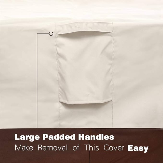 Vailge Waterproof Patio Furniture Set Cover with Padded Handles, Patio/Outdoor Table Cover, Patio/Outdoor Dining Rectangular Table Chairs Cover(Large,Beige & Brown)