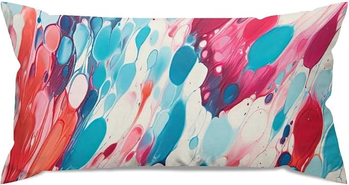 Make It Rain Fiesta Lumbar Pillow Cases Rainbow Colorful Cushion Cover 12x24in Classic Accent Throw Pillow Covers Farmhouse Decorative for for Farmhouse Home Couch Decor