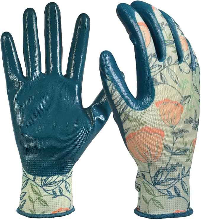 DIGZ Garden Gloves, Large, 1 Pair, Coral Floral