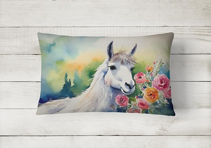 Caroline's Treasures DAC2958PW1216 Llama Throw Pillow Machine Washable, Indoor Outdoor Decorative Pillow for Couch, Bed or Patio, 12HX16W