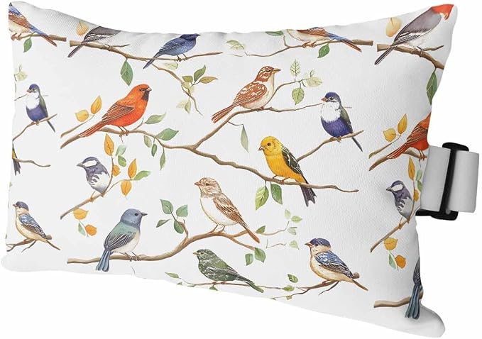 Outdoor Lumbar Cushions with Inserts, Spring Colorful Birds Watercolor Animal Waterproof Fluffy Fade Body Pillows, Patio Furniture Pillow for Home Balcony Garden Decor 11x16IN