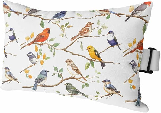 Outdoor Lumbar Cushions with Inserts, Spring Colorful Birds Watercolor Animal Waterproof Fluffy Fade Body Pillows, Patio Furniture Pillow for Home Balcony Garden Decor 11x16IN