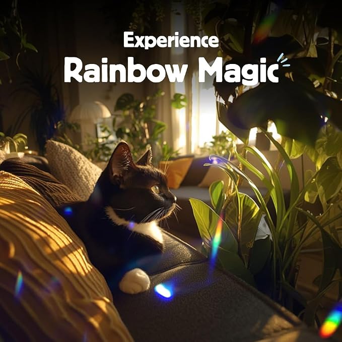 Kikkerland Solar Powered Rainbow Maker – Prism Suncatcher, Fun Home Window Decor – Unique Gift for Christmas & Birthdays – Single Crystal