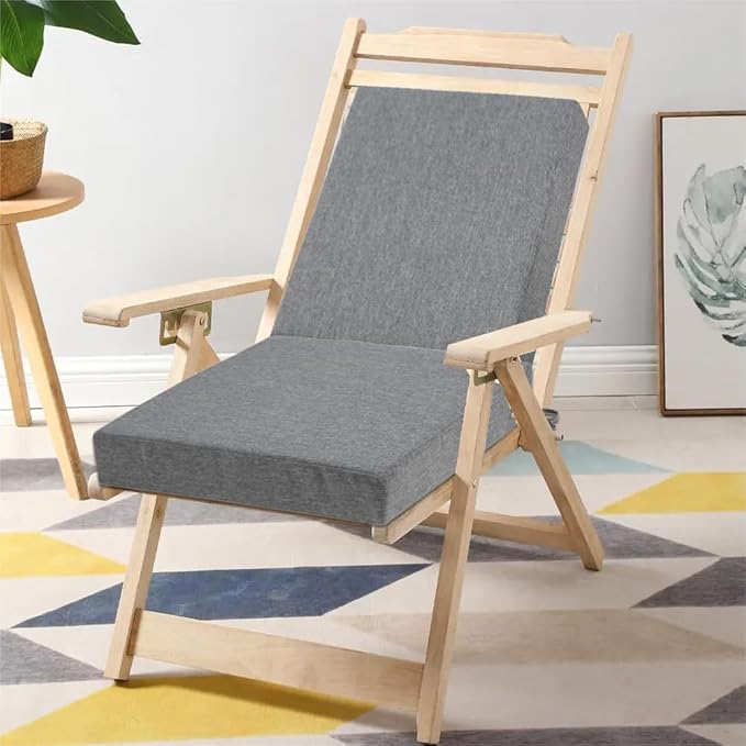FUNHOME 2 Pack Outdoor Cushion Covers 24" x 22" x 4", No Insert! Water-Resistant Patio Chair Seat Cushion Covers with Zipper and Tie, Replacement Cover Only(Grey)
