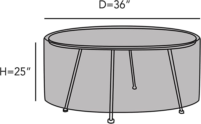 Covermates Elite Round Accent Table Cover – 300D Polyester with Water-Resistant Finish, Mesh Vent & Adjustable Buckle Straps for Outdoor Patio Table Protection, 36DIAMETER x 25H, Khaki