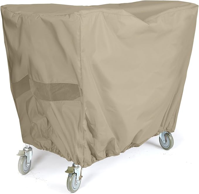 Covermates Outdoor Serving Cart Cover - Water Resistant Polyester, Drawcord Hem, Mesh Vents, Patio Furniture Table Covers, 50W x 30D x 34H, Khaki