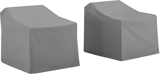 Crosley Furniture Patio Furniture Covers, Waterproof 2-Piece Outdoor Chair Cover Set for Backyard, Gray