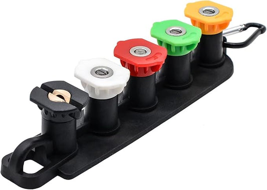 Pressure Washer Tips, Set of 5 Pressure Washer Nozzle Tips with Nozzle Holder, 1/4 Inch Quick Connect Power Washer Tips, 4000 PSI, Multiple Degrees Rinse Kit, Pressure Washer Accessories