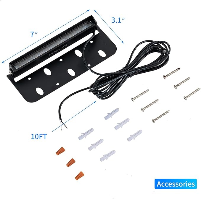 4-Packs 3W 7inch LED Hardscape Paver Lighting,12V AC/DC Low Voltage Retaining Wall Lights,Landscape Lighting,5000K Daylight White Outdoor Step Light,50,000 Hours Lifespan-Black