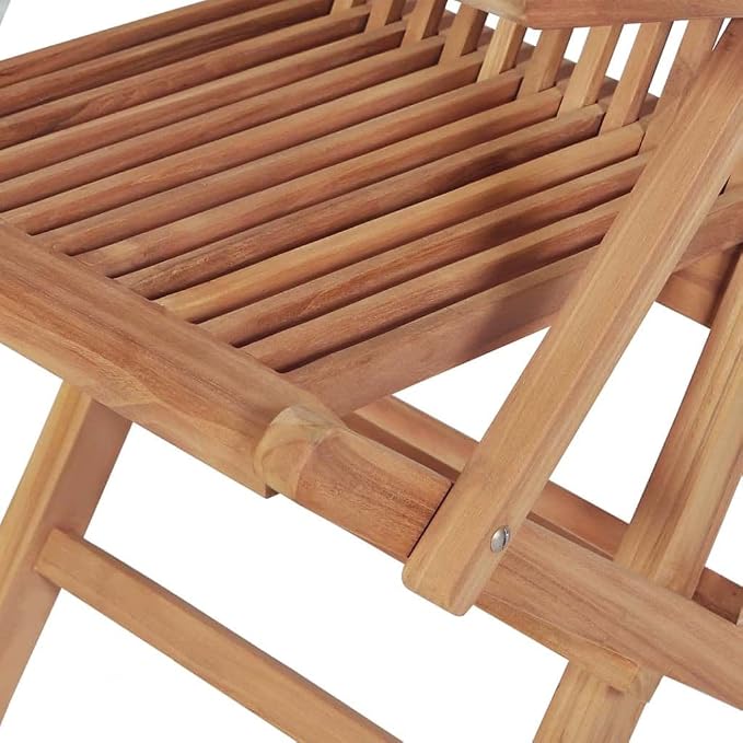 5-Piece Folding Outdoor Dining Set, Solid Teak Wood Garden Table and 4 Chairs, Patio Furniture for Backyard, Balcony, Deck, Foldable Weather-Resistant Table Set