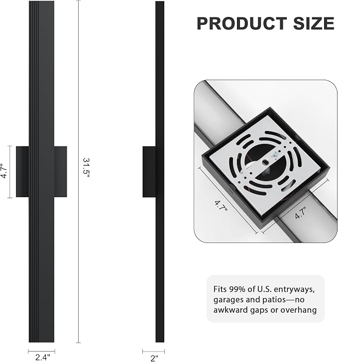 LamQee Aluminum 32 in Long Outdoor Wall Light Fixture, 3000K Integrated LED | Waterproof IP65, Modern Exterior Lights, Linear Outdoor Sconce, Wall Mount Outside Lighting, for House Porch Patio Garage
