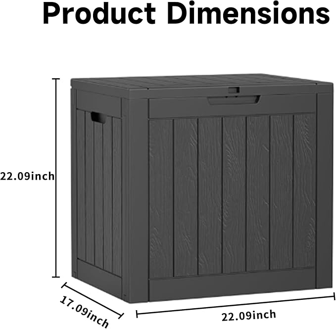 ROJIK 37 Gallon Outdoor Storage Box,Deck Box - Waterproof Patio Furniture, Garden Tools, Cushions, Pool Accessories Storage Bench with Lockable Lid and Side Handles (Black)