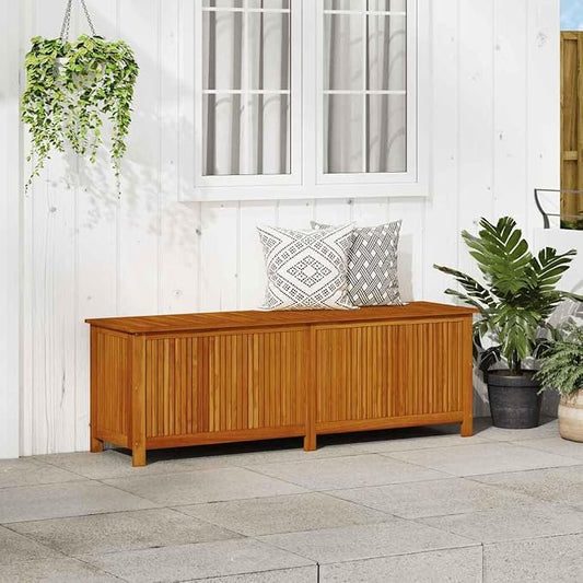 Storage Box Oiled solid acacia wood 68.9 in x 19.7 in x 22.8 in,Solid Acacia Wood Outdoor Storage Box with Weatherproof Design for Garden, Patio & Balcony Storage Boxes