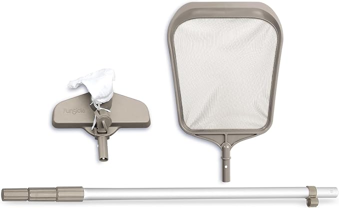 Funsicle Oasis Designer Above Ground Metal Frame Swimming Pool Set – with Sand Filter Pump, Ladder, Cover, Cloth & Maint. Kit, 24' x 52", Round, Double Rattan