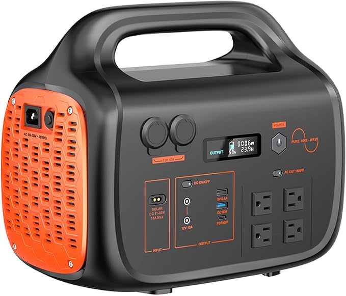 STARY LINE Phantom Series 1800W Portable Power Station (1024Wh) for Home Backup & Camping – Velocity Red, Listed