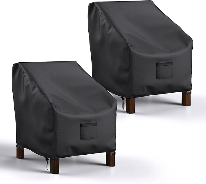 Patio Chair Covers Waterproof, Mrrihand Lounge Deep Seat Cover, Heavy Duty Outdoor Lawn Patio Furniture Covers (30" W x 27" D x 36" H - 2 Pack)