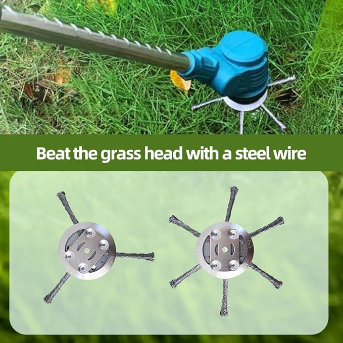 Steel Wire Grass Trimmer Head, 6 Inch Universal Steel Wire Trimmer Head for Weed Eater, Compatible with Most Lawn Mower,Tool-Free Installation (2)