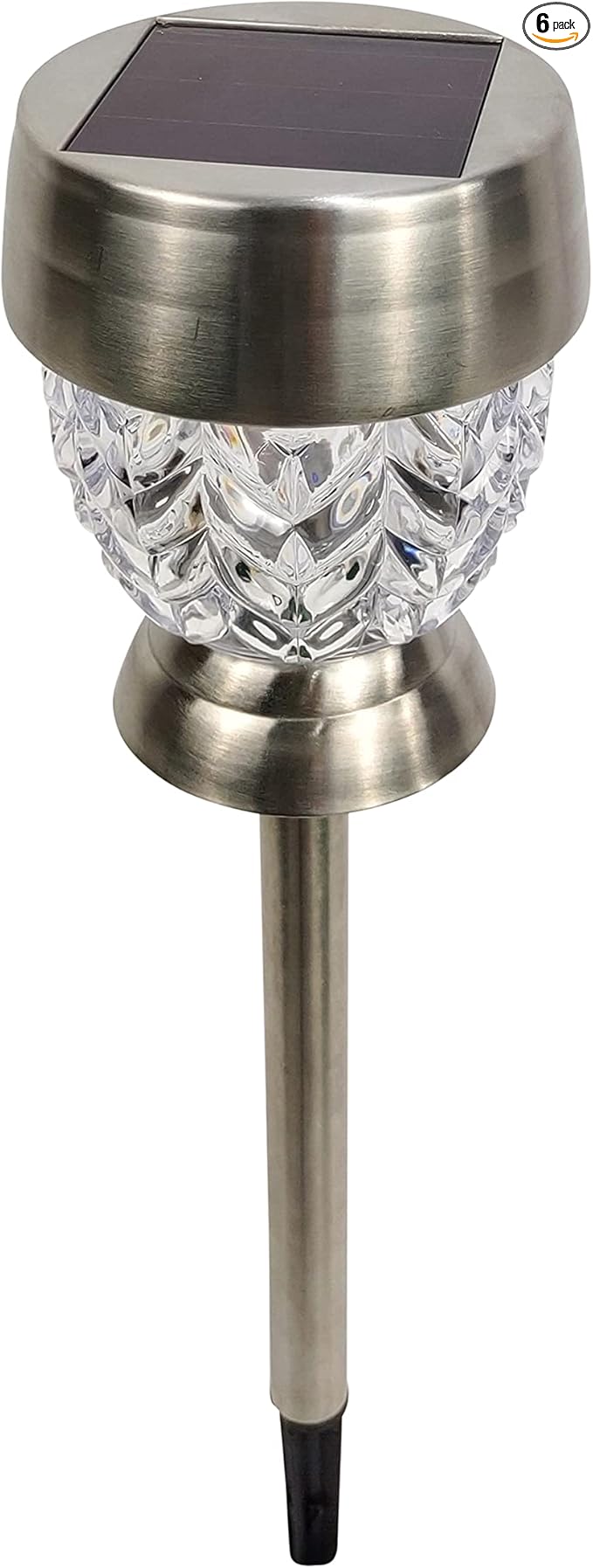 Bliss Hammocks Outdoors BSL-314 Solar Powered LED Pathway Lights,14-in. Tall,6-Pack,Flower Pattern Design,Waterproof IP44
