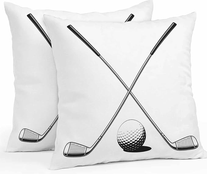 Vandarllin Outdoor Throw Pillows Covers 26x26 inch Set of 2 Waterproof Golf Ball Club Decorative Zippered Cushion Covers for Patio Furniture, Game Sports Lumbar Pillowcases